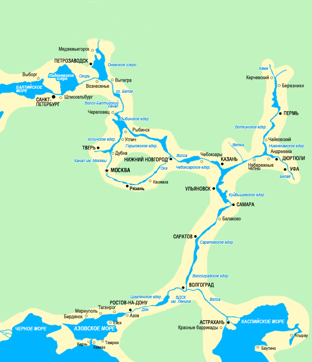 Карта речного транспорта москвы